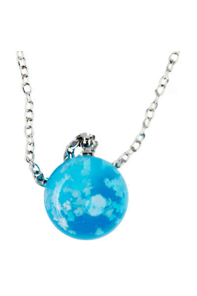 RoveZone Martisor pendant with chain, cloud, sphere 2.2x2.2 cm, navy blue