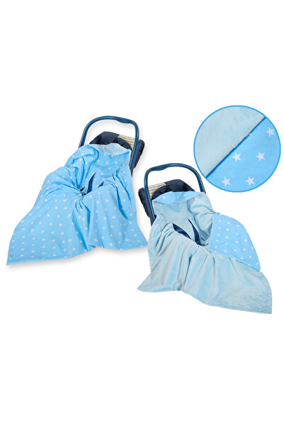 Other Large baby wrap for the stroller carrier seat, double-sided - Blue stars