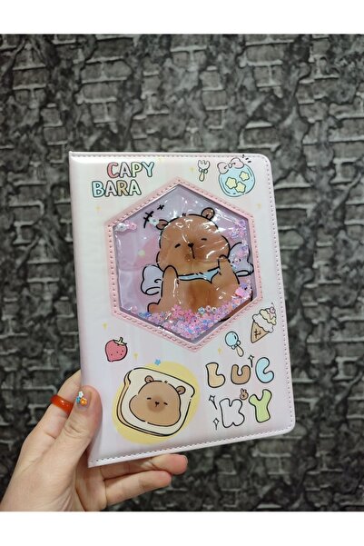 senacacollection Capybara Watercolor Striped Notebook A5 Size 1 Pc