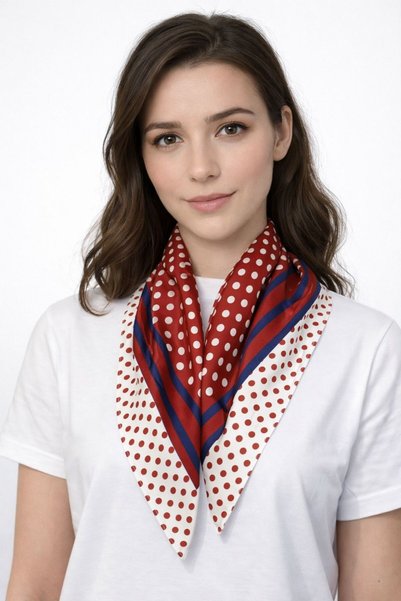 EDİRNE KIRMIZISI Polka Dot 65X65 Scarf