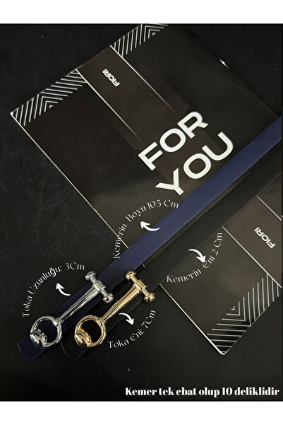 Fiori حزام نسائي رفيع بتصميم 2'li Design مع مشبك طويل، حزام للسترة، حزام للقم...