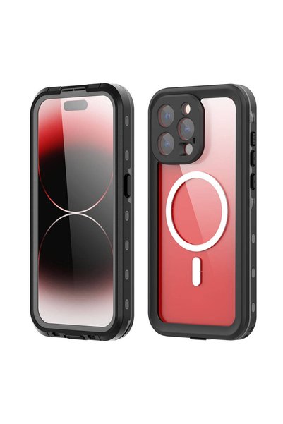 Büşra Ayhan حافظة مقاومة للماء متوافقة مع هاتف iPhone 15 Pro من BSAY 1-1 - أسود