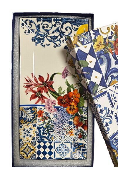 618 CONCEPT Italy Garden 2-Piece Large Rectangular Presentation Plate 30X15