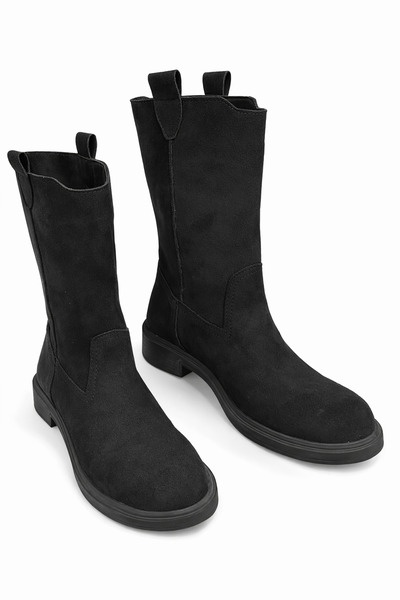 Moda Arena Women's Black Suede Pull-On Boots