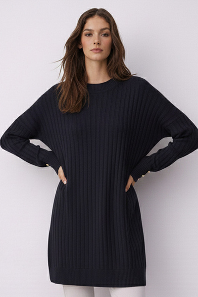 benguen Patterned Tunic N3170 Navy Blue