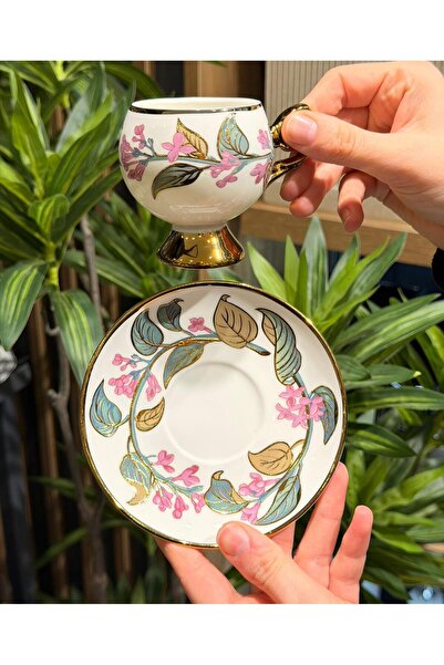 Onedekor 6-Piece Orville Porcelain Coffee Cup Pink