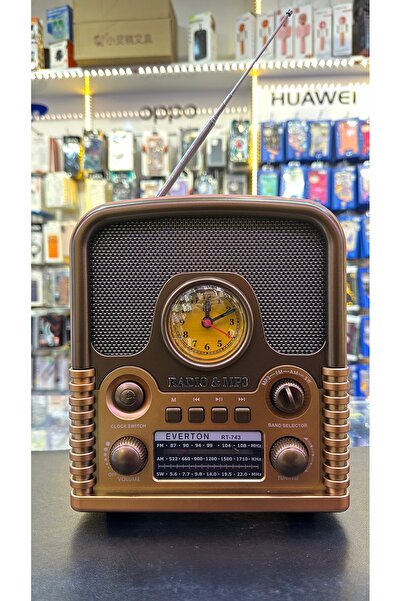 Nostalji Nostaljik Radyo Büyük Boy Analog saatli Bluetooth usb bellek sd kart...