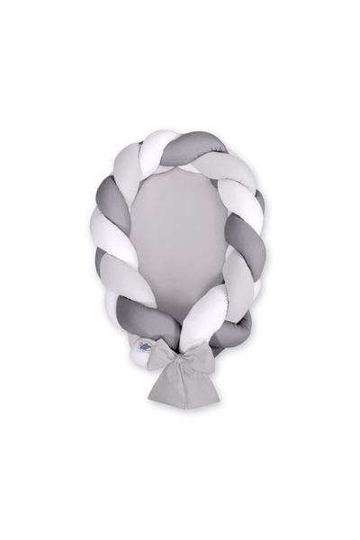 Other Cocon de bebeluși împletit 2 în 1 - alb-gri-antracit