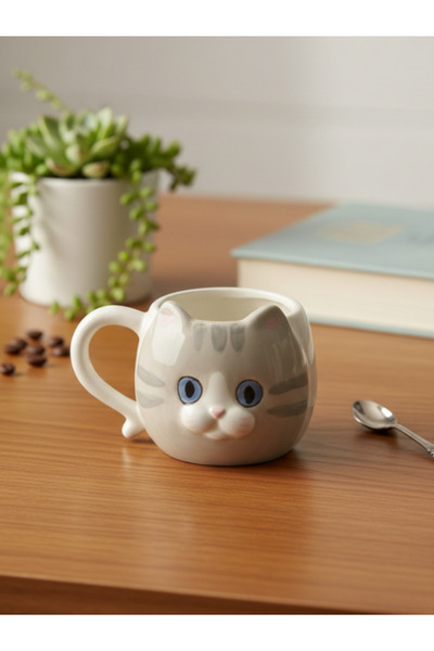 Tohana 3D Cat Figured Ceramic Mug 450 ml