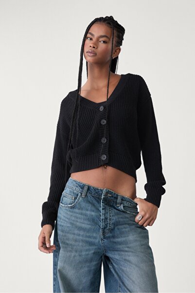 Stradivarius Button-up knit cardigan