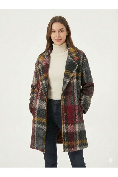 New London KADIN İTALYAN DESENLİ KAŞE KABAN