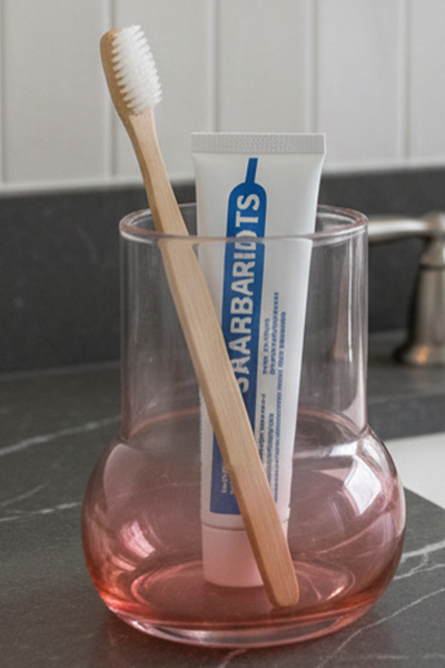 Oduman Modern Minimalist Cam Diş Fırçalık - Banyo Organizeri (11 cm) - Mercan...