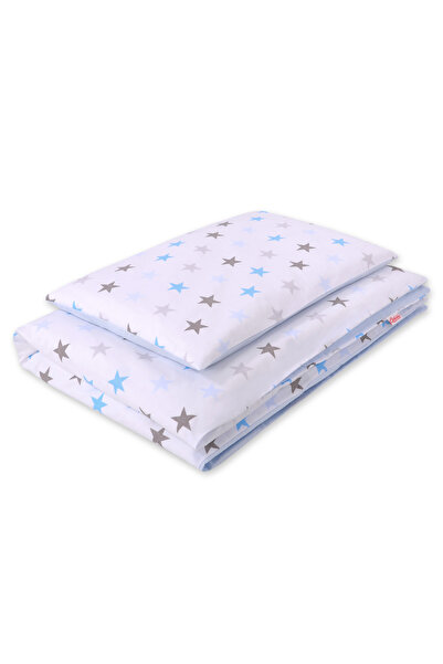 Other Double-sided 2-piece cotton children's bedding set - gray and blue stars
