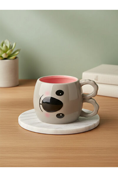 Tohana 3D Animal Figured Ceramic Mug with Ear Handles 460 ml