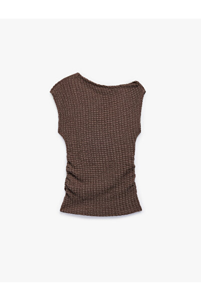 Koton Girl'S Brown Crop Blouse
