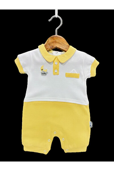 The-kid.co Baby Polo Collar Romper – Yellow