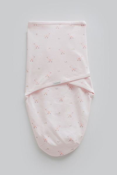 Caramel Baby Girl Swaddle Pink Duck Velcro Swaddle (0-3 Months)
