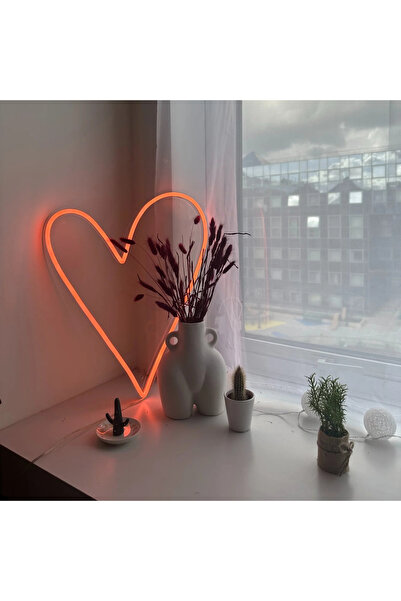 Poznan Lighting Big Heart Neon Led Işık | Kalp Şekilli Duvar Dekoru