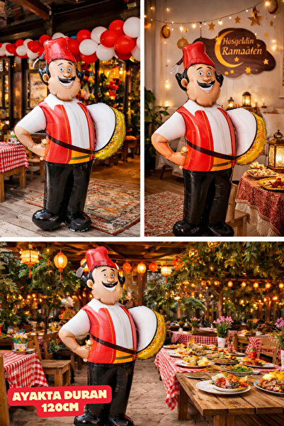 Baloncu Dede Ramadan Drummer Foil Balloon 120 cm Ramadan Decoration Home & Ve...