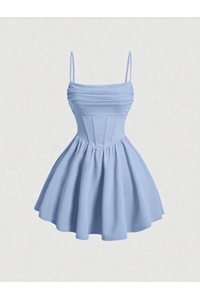MODAHOBİMİZ Kadın Mini Abiye Elbise Askılı Korse Detaylı Özel Gün Elbisesi