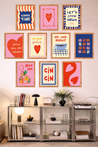 UNT 10-Frame Look Kitchen |   Modern |   Retro Wall Poster Painting Set – 15X...