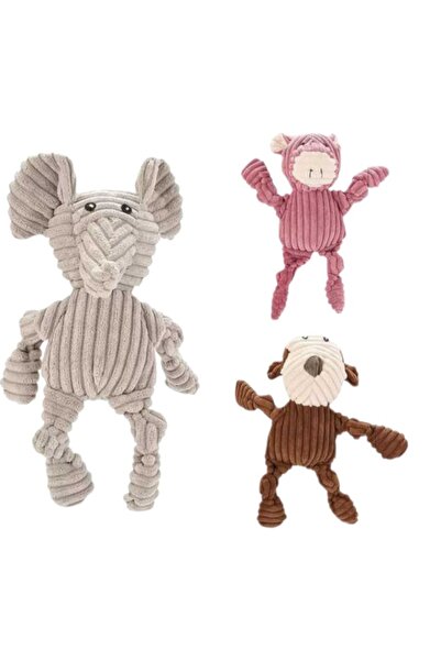 FOXMAG24 Set of 3 plush toys for dogs, various animals, 30.5 cm