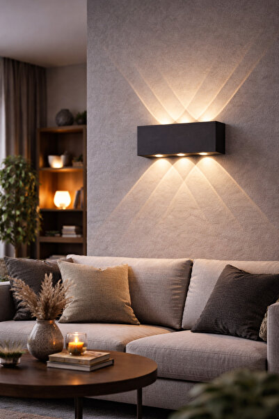 Viesteknoloji MODERN PİLLİ SİYAH KASA GÜN IŞIĞI HAİTİ MODEL LEDLİ KOLAY MONTAJ OTEL SALON RESTORAN DEKORASYONU