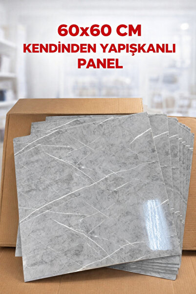 UKAB DEKOR 60x60 Cm Mermer Desenli Kendinden Yapışkanlı Seramik Köpük Pvc Duv...