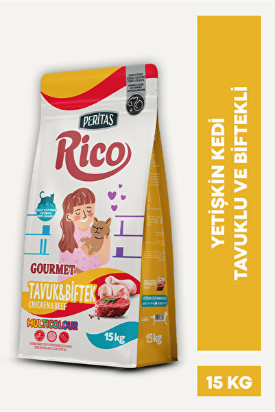 PERİTAS Rico Tavuklu ve Biftekli Gurme Yetişkin Kedi Maması 15 kg