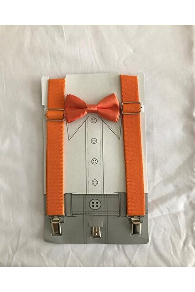 redbug kids Orange Color Bow Tie Suspender Set Suitable for Ages 1-9