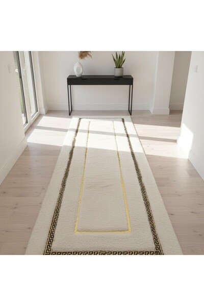 deco marié Beyaz Zeminli Altın İnce Çerçeve Detaylı Peluş