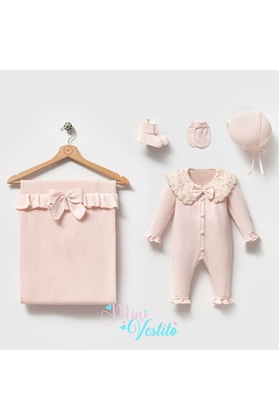 MiniVestito ياقة مزينة بفيونكة بنمط زهور، مصنوعة من القطن العضوي بنسبة 100%، ...
