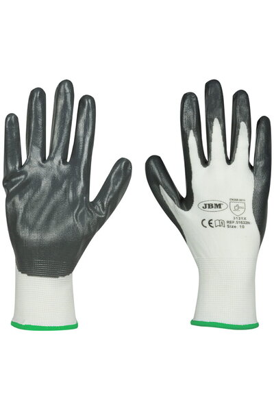 JBM Work Gloves with Reinforced Palm, Nitrile, T11