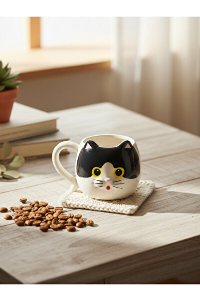 Tohana 3D Cat Figured Ceramic Mug 450 ml