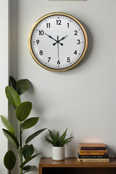 Lunaev ساعة حائط معدنية مزخرفة مقاس 52 سم