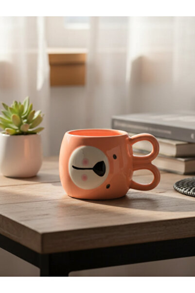 Tohana 3D Animal Figured Ceramic Mug with Ear Handles 460 ml