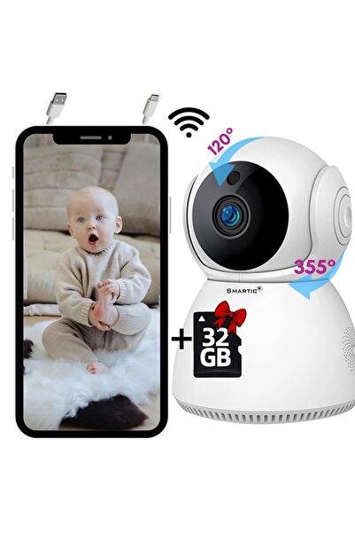 SMARTIC Baby Monitor, WiFi, FHD, Night Vision, Aplicatie telefon, 2.4G,