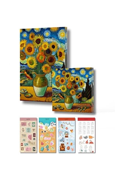 Vivago Art Set de caiete cu design Van Gogh Noaptea înstelată și floarea-soar...