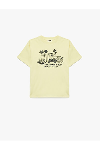 Koton Boy'S Yellow Cotton T-Shirt