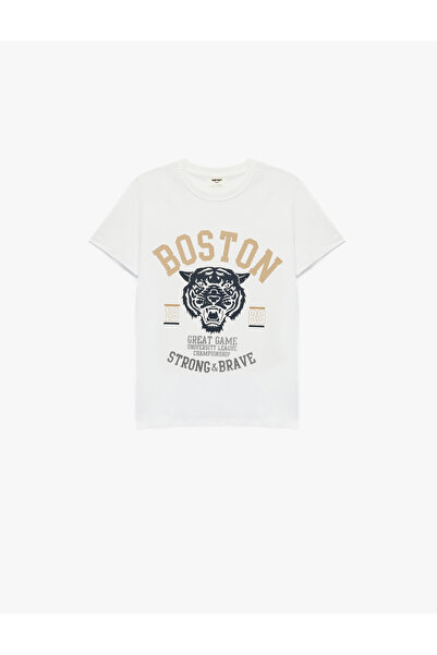 Koton Boy'S White Printed T-Shirt