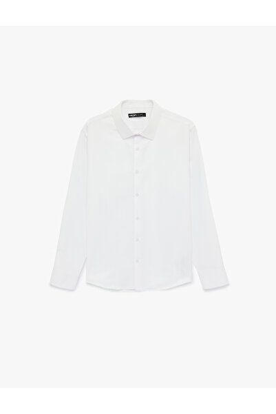 Koton Men'S White Men'S Shirts Ls Bsc