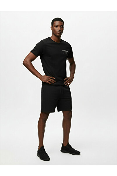 Koton Men'S Black Drawstring Sport Shorts