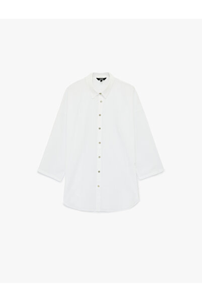 Koton Women'S White Shirt Beach Dress
