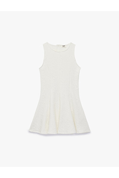 Koton Girl'S Ecru Textured Dress