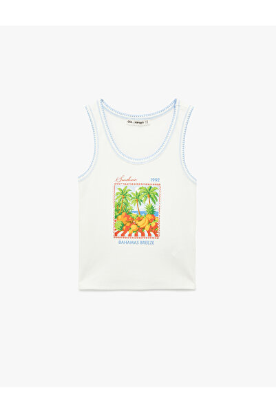 Koton Women'S Ecru Teenage Tanktops