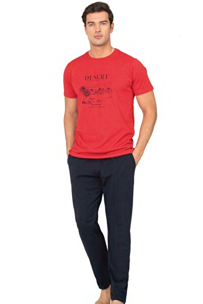 Pierre Cardin Cotton, Men's T-Shirt & Pajama Set, Desert Print, Short Sleeve,...