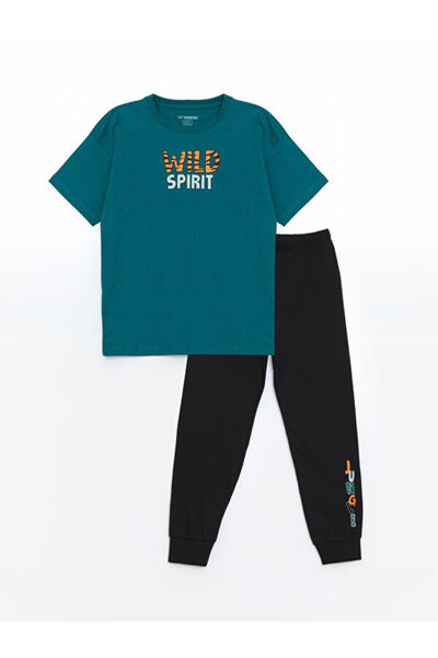 LC Waikiki طقم بيجامة للأولاد من Zero Roba Yaka من UZG STORE للأطفال ذوي الأس...