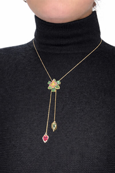 BERF JEWELLERY Çiçek Y Kolye