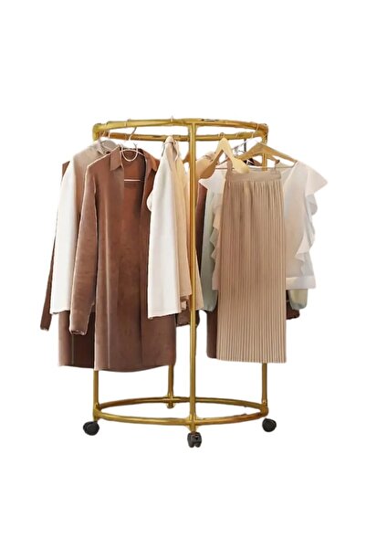 Amir Round stainless steel clothes rack with wheels, chrome finish, capacity ...