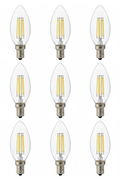 LİVORA LIGHTING Rustik Düz 4W E14 LED Ampul 400lm (9LU paket)